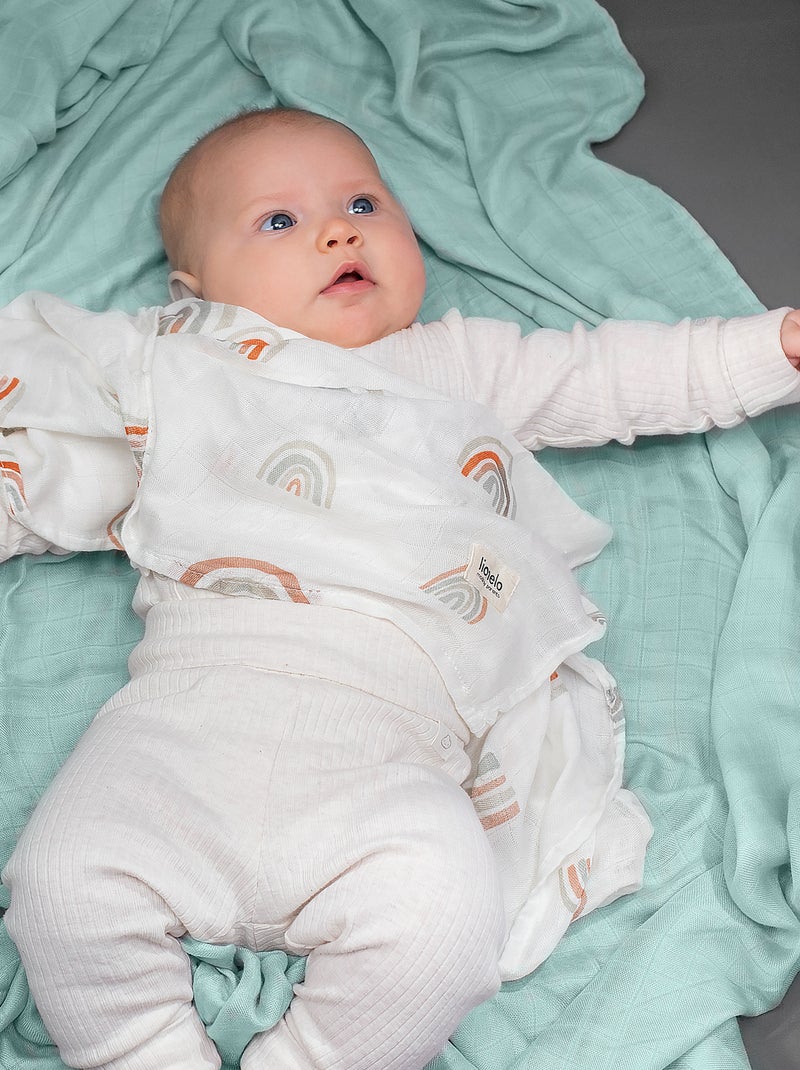 Couverture bébé et Lange en bambou naturel LIONELO Menthe - Kiabi