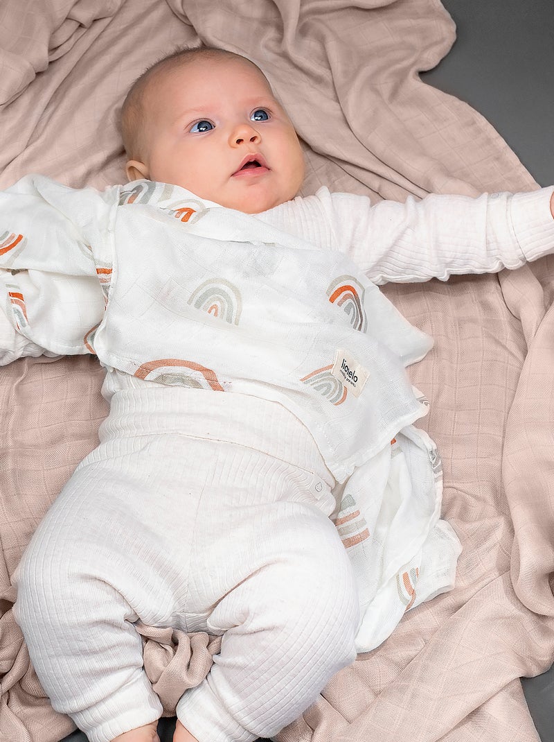 Couverture bébé et Lange en bambou naturel LIONELO Rose - Kiabi