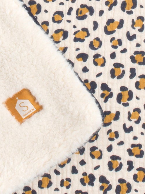 Couverture bébé léopard en gaze de coton et polaire - SAUTHON - Kiabi