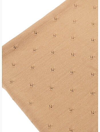 Couverture bébé mailles ajourées 50% laine 50% acrylique