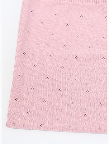 Couverture bébé mailles ajourées 50% laine 50% acrylique
