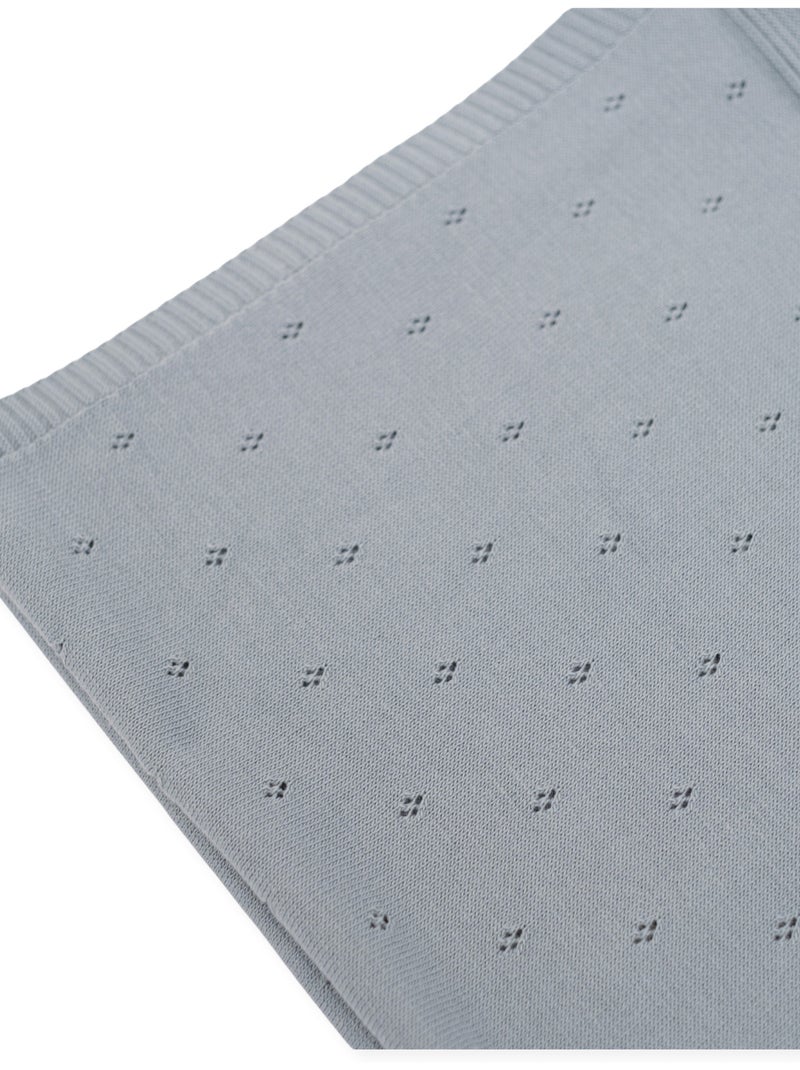 Couverture bébé mailles ajourées Gris - Kiabi