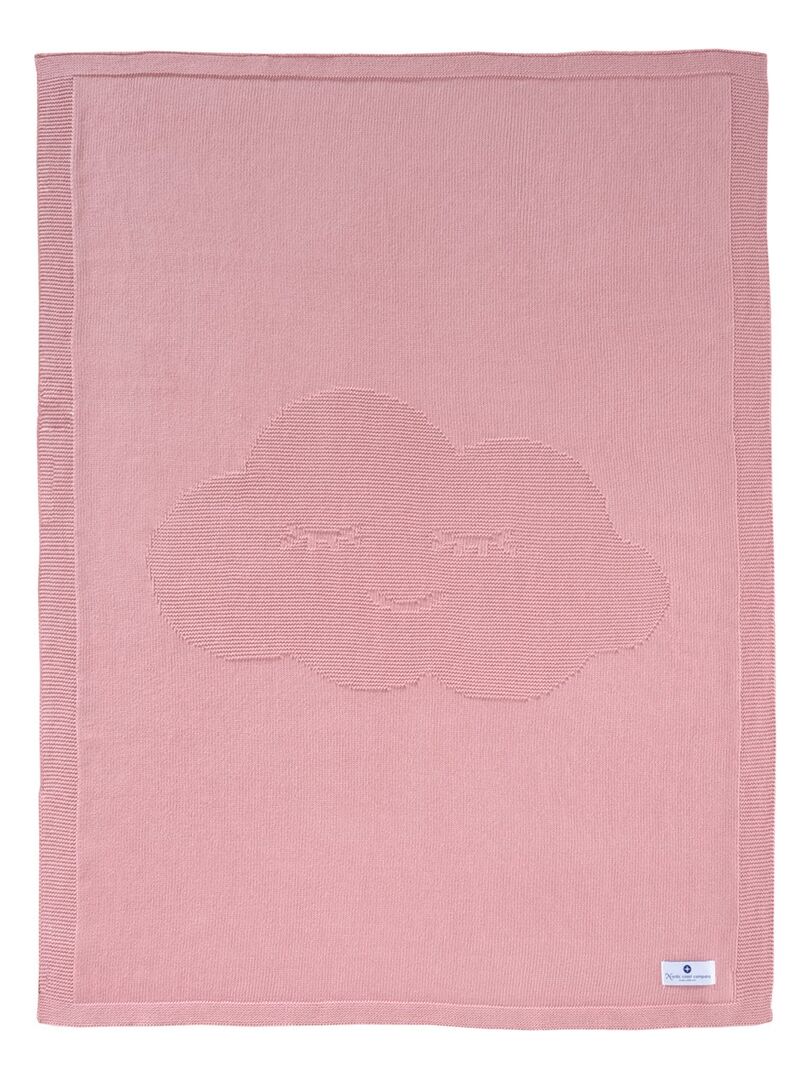 Couverture bébé nuage en coton 70 x 100 cm Rose foncé - Kiabi