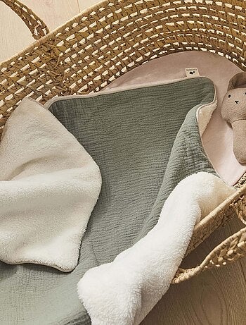 Couverture bébé personnalisée VERT SAUGE