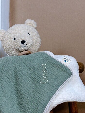 Couverture bébé personnalisée VERT SAUGE