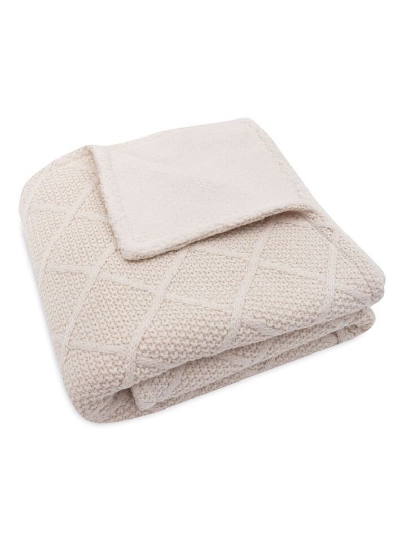 Couverture berceau Check Knit en coton Jollein Beige - Kiabi