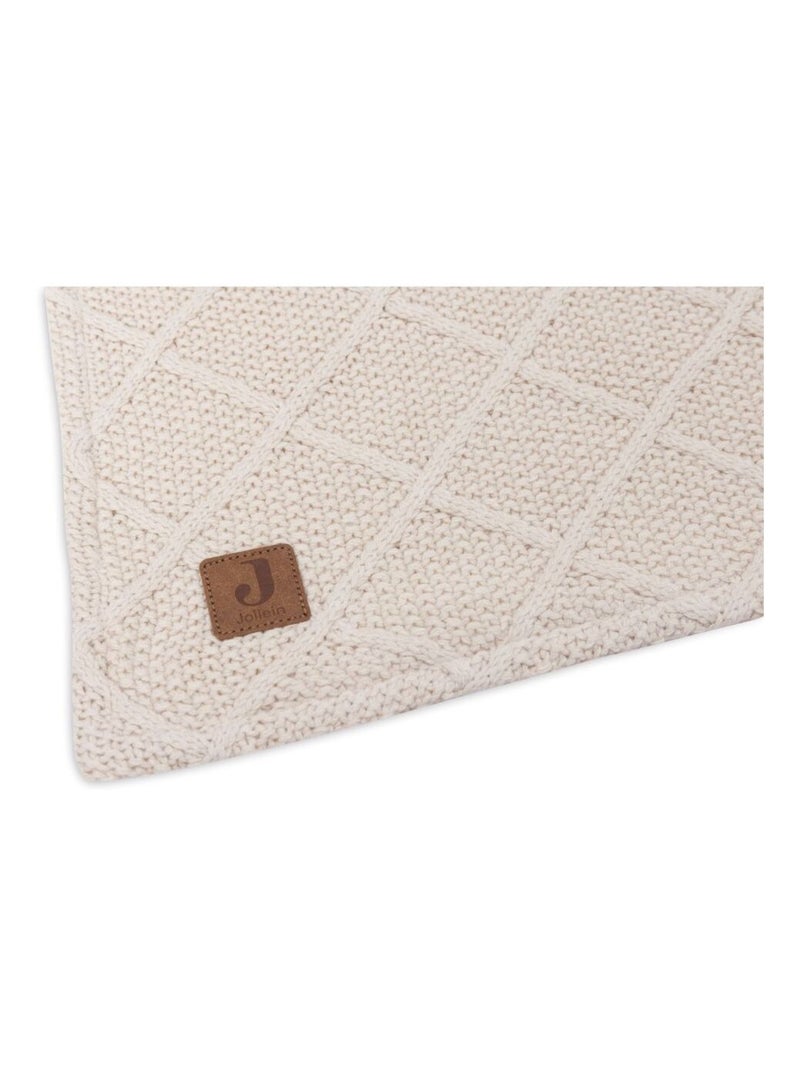 Couverture berceau Check Knit en coton Jollein Beige - Kiabi