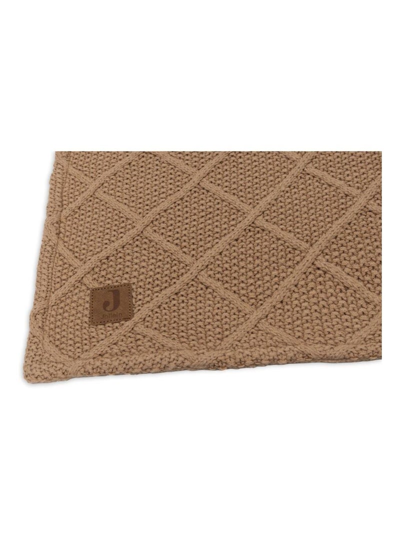 Couverture berceau Check Knit en coton Jollein Marron - Kiabi