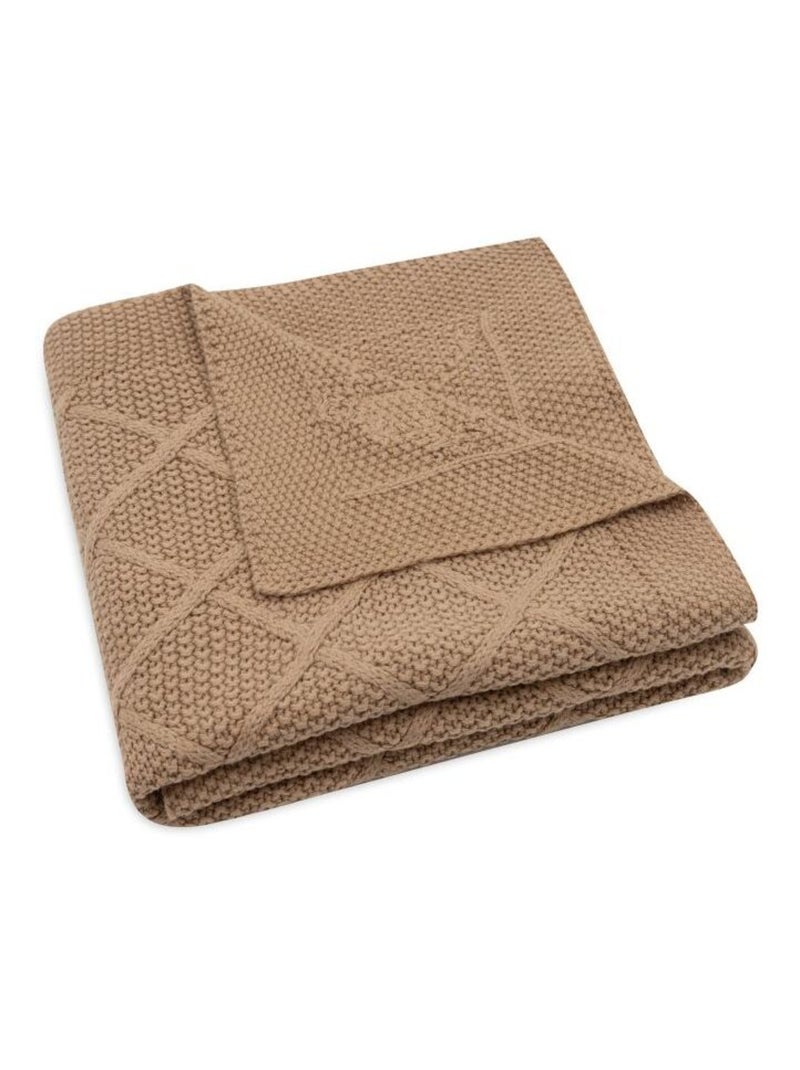 Couverture berceau Check Knit en coton Jollein Marron - Kiabi