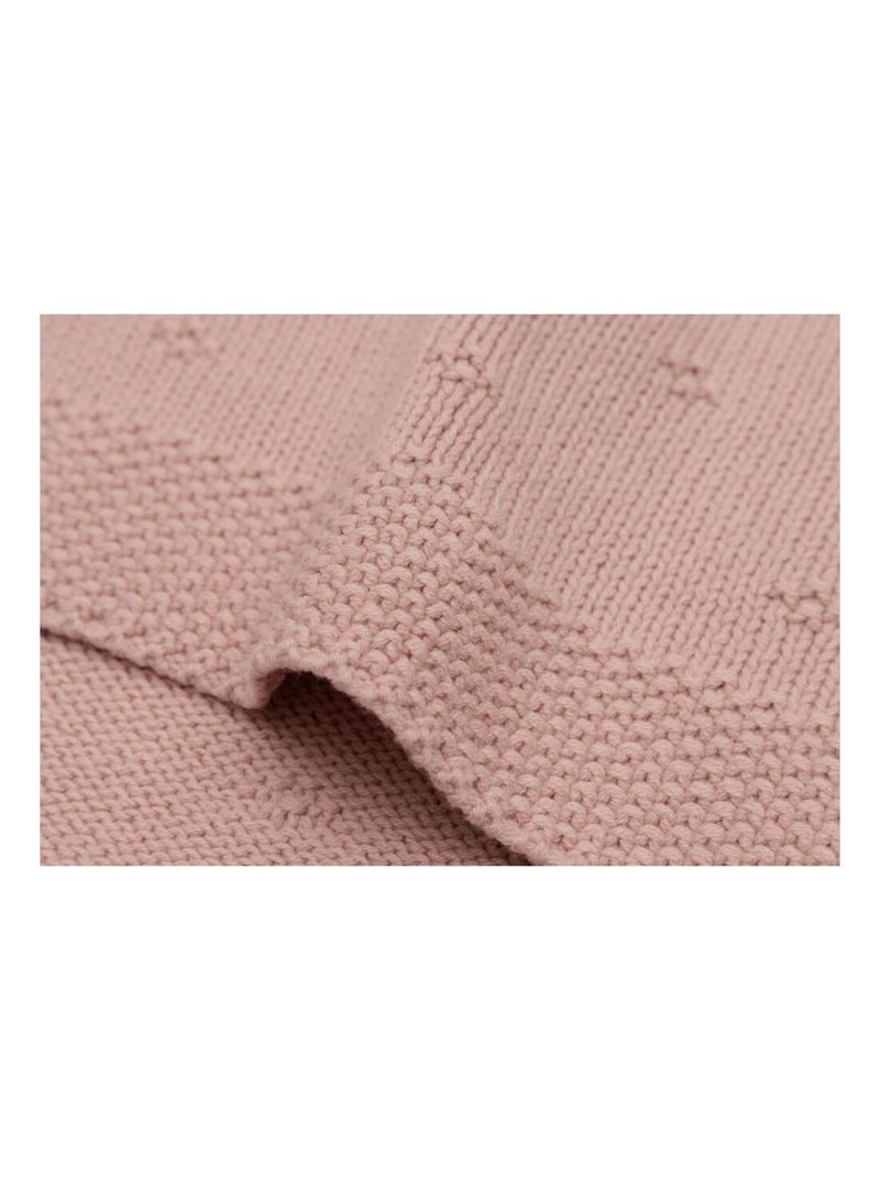Couverture berceau Cosy Knit en coton Jollein Rose - Kiabi