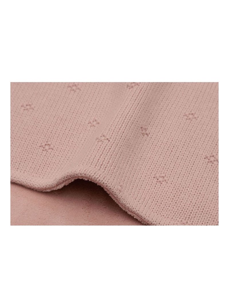 Couverture berceau Cosy Knit en coton Jollein Rose - Kiabi