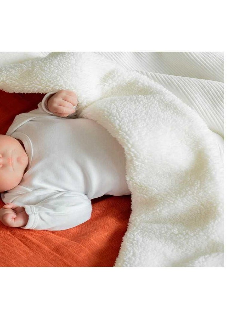 Couverture Bi Matière - Wooly Blanc - Kiabi