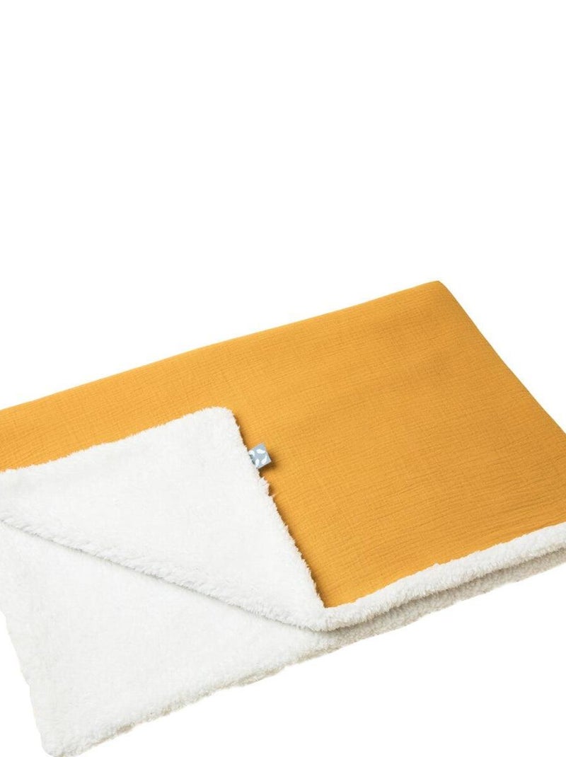 Couverture bi-matière Garance 100x150 cm Moutarde Jaune - Kiabi