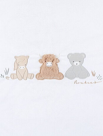 Couverture brodée 75x100 cm en Veloudoux® Noukie's