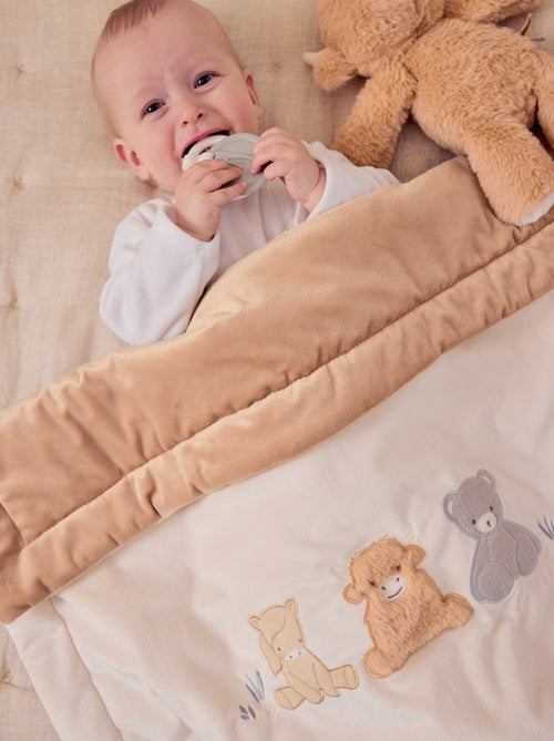 Couverture brodée 75x100 cm en Veloudoux® Noukie's - Kiabi