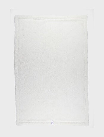 Couverture brodée kaki 100x140 cm en gaze de coton bio Noukie's