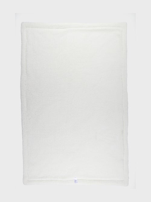 Couverture brodée kaki 100x140 cm en gaze de coton bio Noukie's - Kiabi