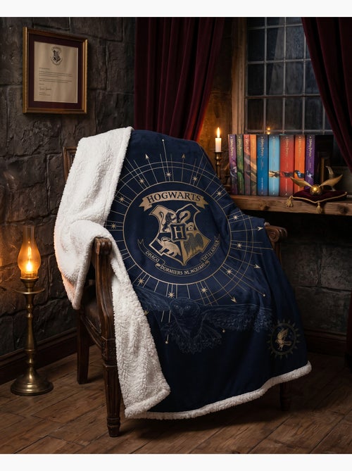 Couverture Coral & Sherpa Harry Potter Poudlard 130x170cm – Blason Or – Licence Officielle - Kiabi