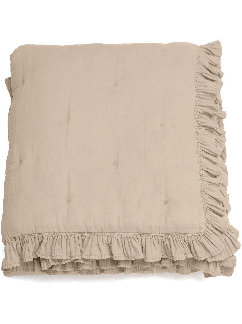 Couverture courtepointe ELZA Beige grès - Kiabi