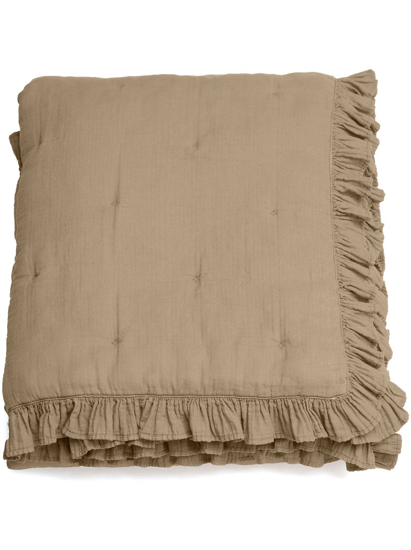 Couverture courtepointe ELZA Camel - Kiabi