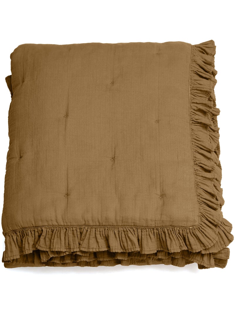 Couverture courtepointe ELZA Marron foncé - Kiabi