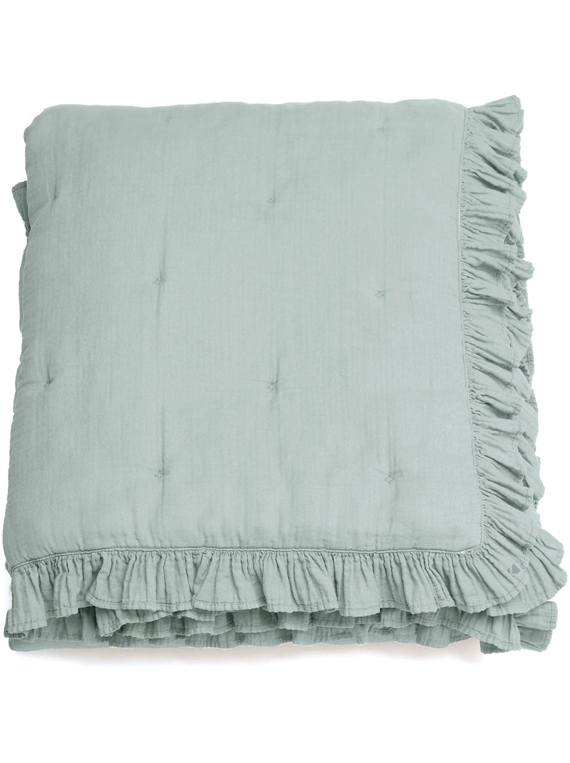 Couverture courtepointe ELZA Vert anis - Kiabi
