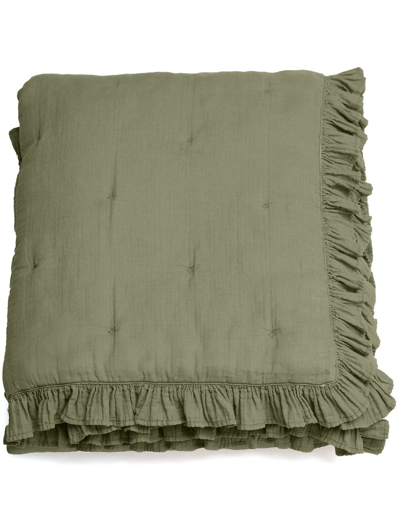 Couverture courtepointe ELZA Vert bouteille - Kiabi