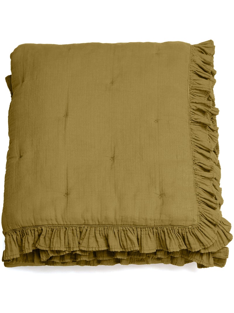 Couverture courtepointe ELZA Vert tilleul - Kiabi