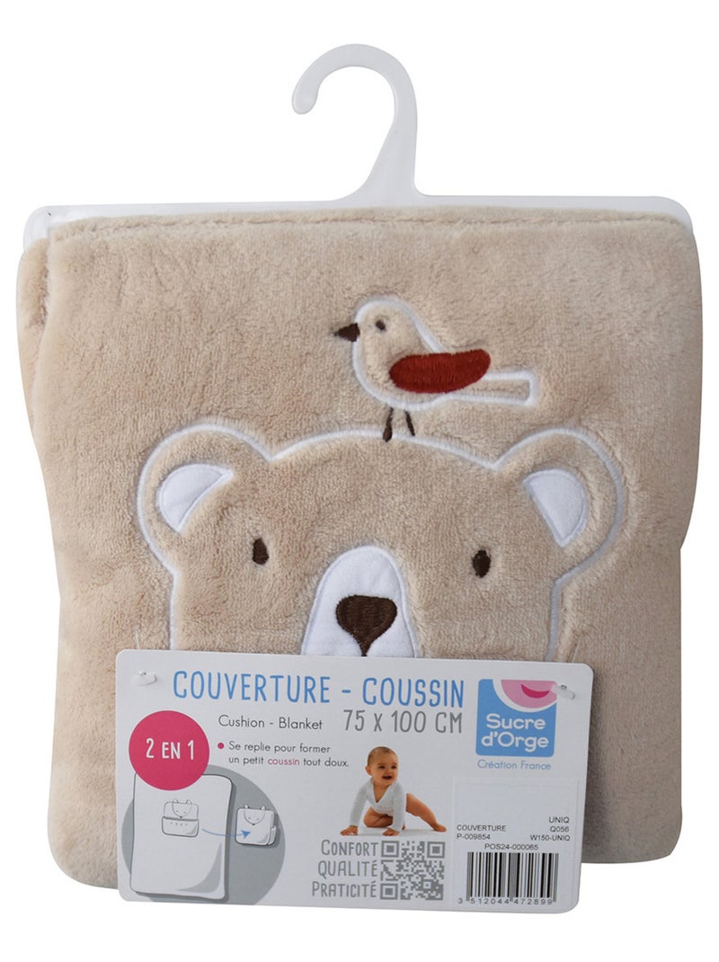 COUVERTURE COUSSIN PASCASIO PLUSH Beige - Kiabi