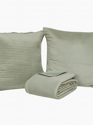 Couverture Couvre lit 260 x 240 cm avec taies Lilou Celadon