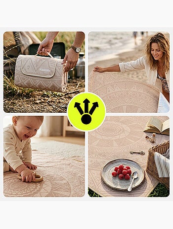 Couverture de pique-nique xxl 200x200 hypermotion mandala bohème imperméable