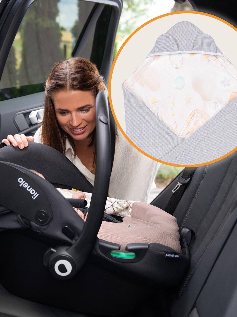 Couverture d'emmaillotage LIONELO - Coton et bambou - Hypoallergéniques Gris - Kiabi