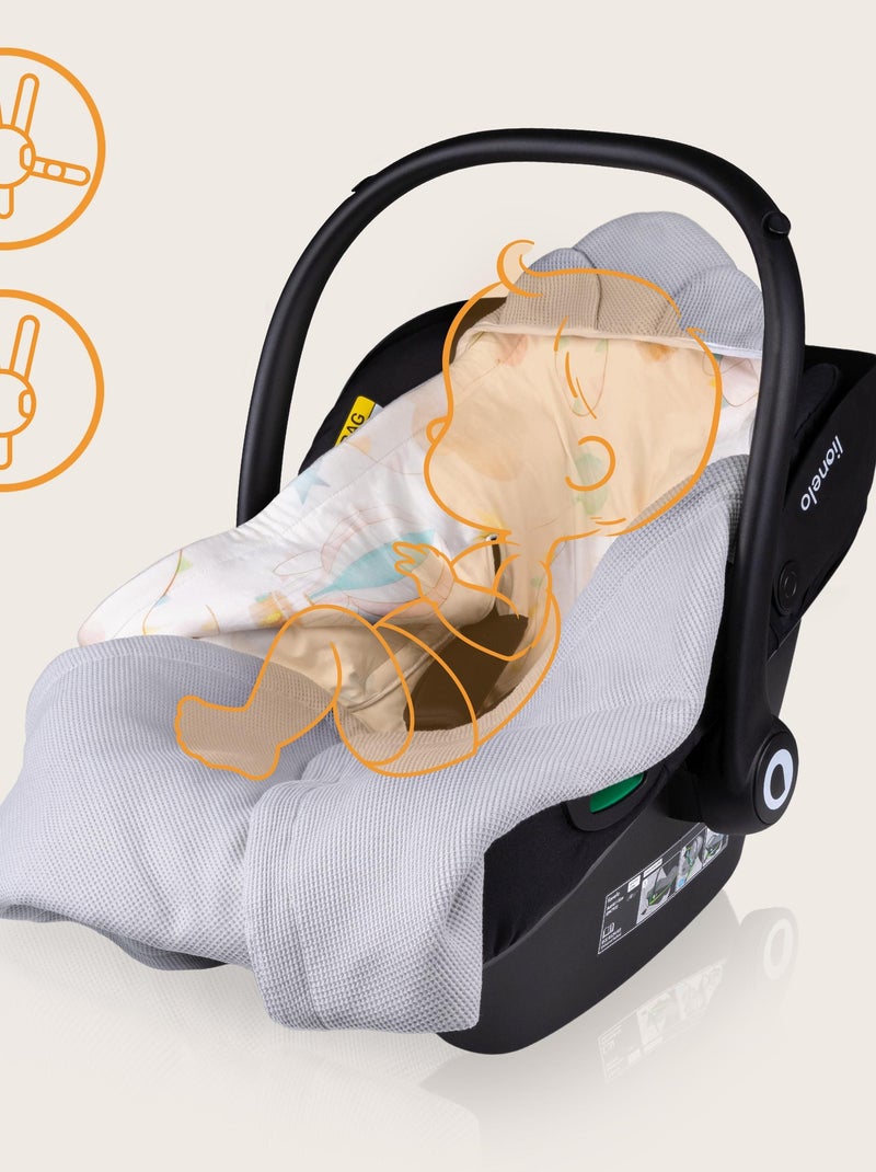 Couverture d'emmaillotage LIONELO - Coton et bambou - Hypoallergéniques Gris - Kiabi