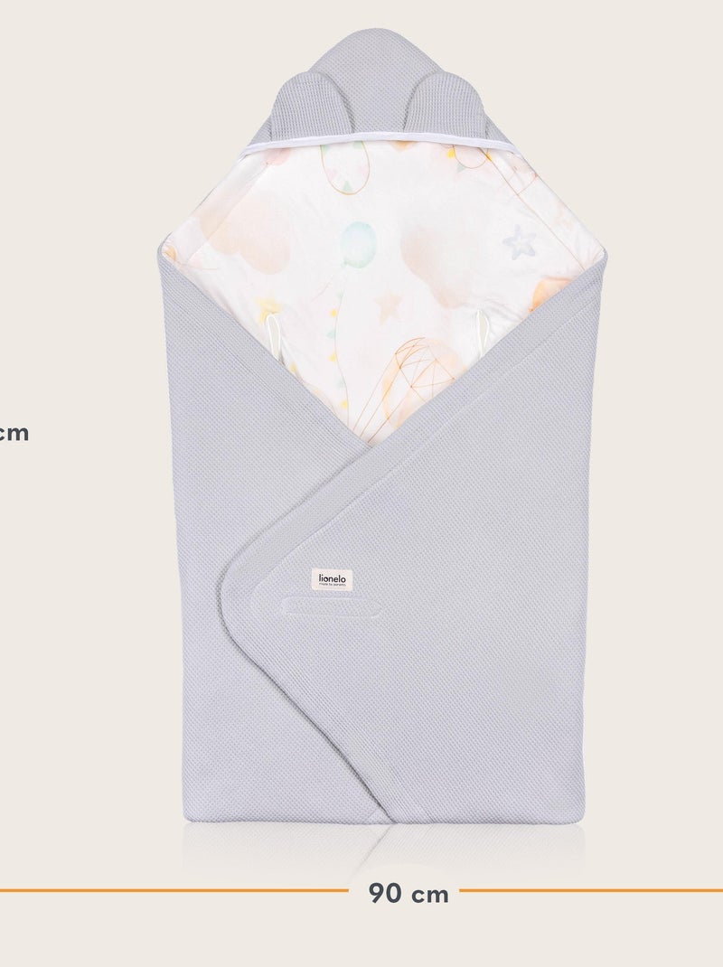 Couverture d'emmaillotage LIONELO - Coton et bambou - Hypoallergéniques Gris - Kiabi