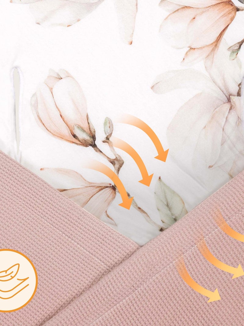 Couverture d'emmaillotage LIONELO - Coton et bambou - Hypoallergéniques Rose - Kiabi