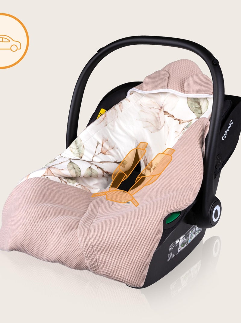 Couverture d'emmaillotage LIONELO - Coton et bambou - Hypoallergéniques Rose - Kiabi