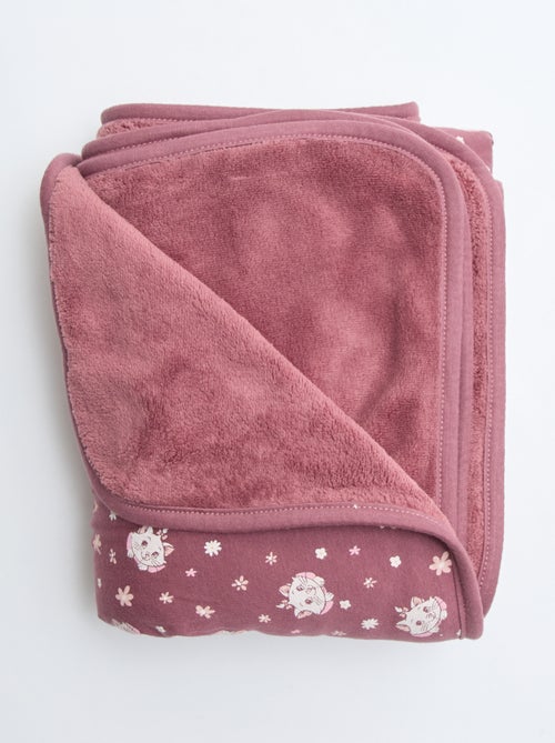 Couverture double face 'Disney' 'Marie' en jersey coton 80x100 cm - Kiabi