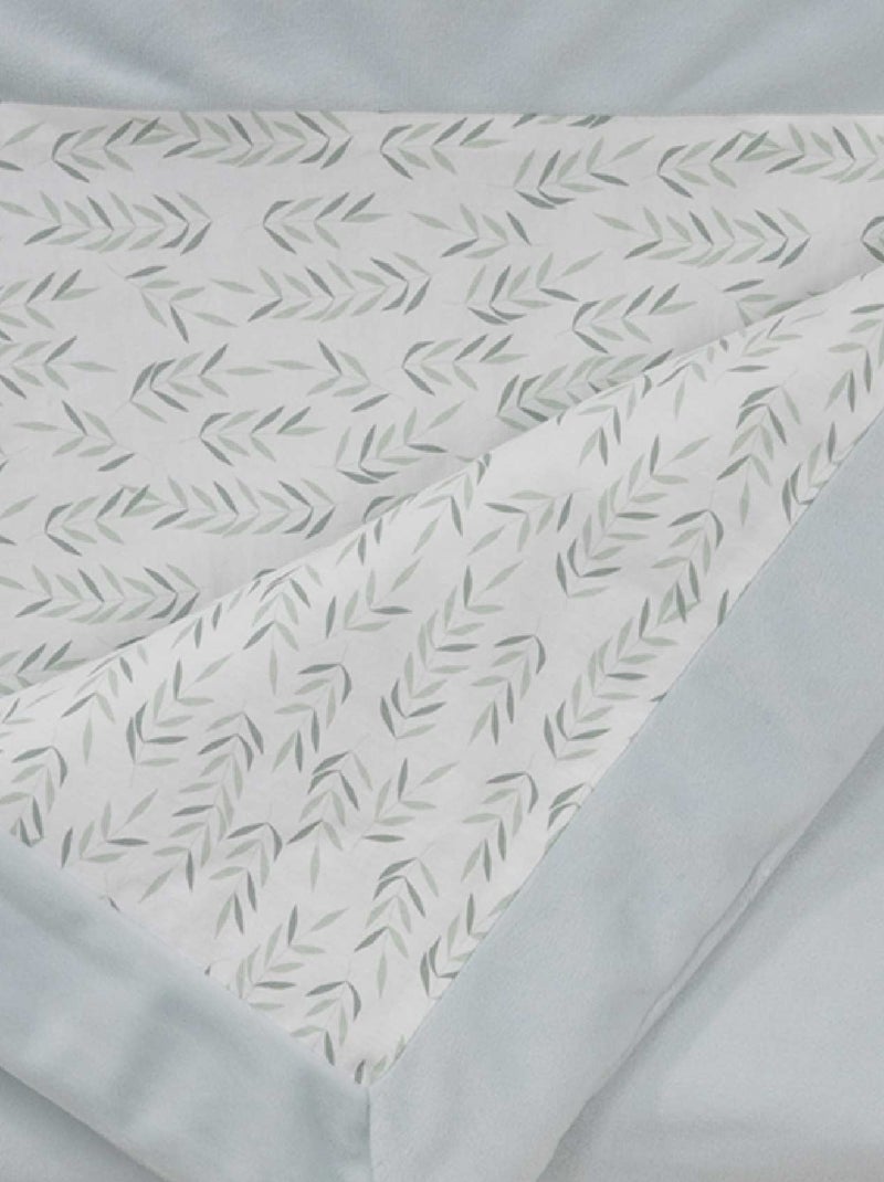 Couverture double face esprit nature Vert Sauge - Kiabi