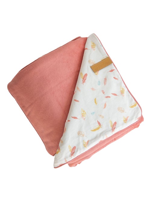 Couverture double face petites plumes - Kiabi