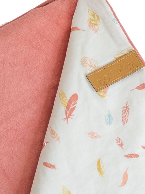 Couverture double face petites plumes - Kiabi