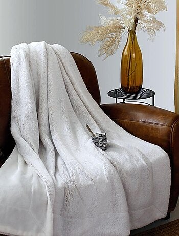 Couverture effet fourrure flanelle 180x220cm