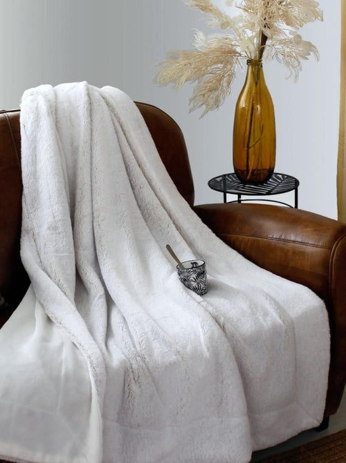 Couverture effet fourrure flanelle 180x220cm - Kiabi