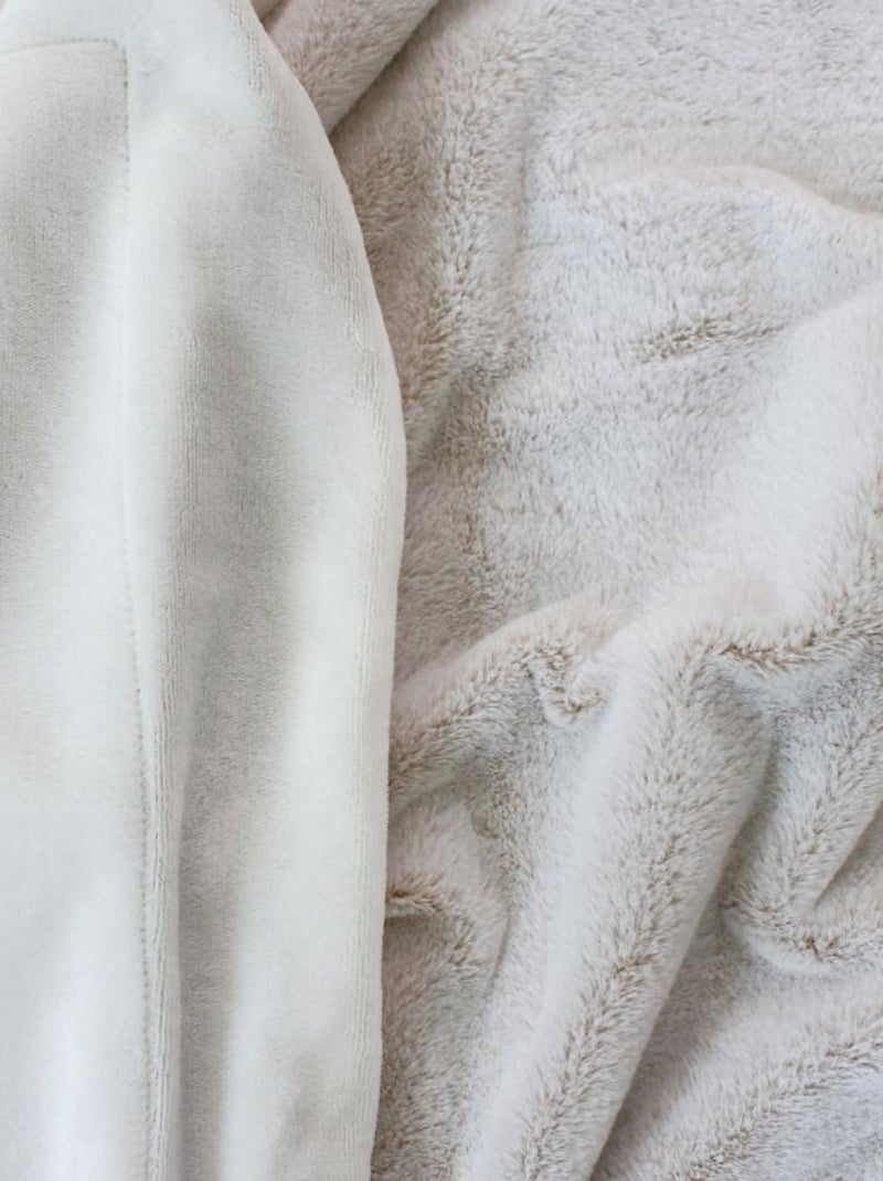 Couverture effet fourrure flanelle 180x220cm Blanc - Kiabi