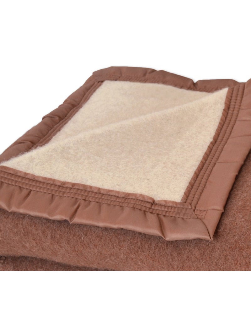 Couverture en 100% pure laine vierge 500g/m² Beige sable - Kiabi