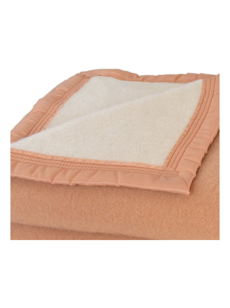 Couverture en 100% pure laine vierge 500g/m² Rose pastel - Kiabi