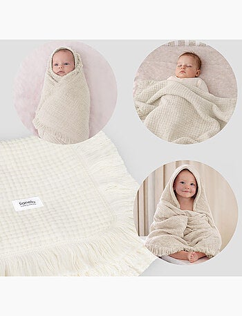 Couverture en coton - LIONELO - 70 x 100 cm - 100 % coton - 280gsm/m2