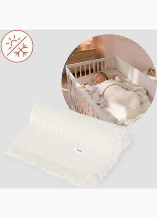 Couverture en coton - LIONELO - 70 x 100 cm - 100 % coton - 280gsm/m2 - Kiabi