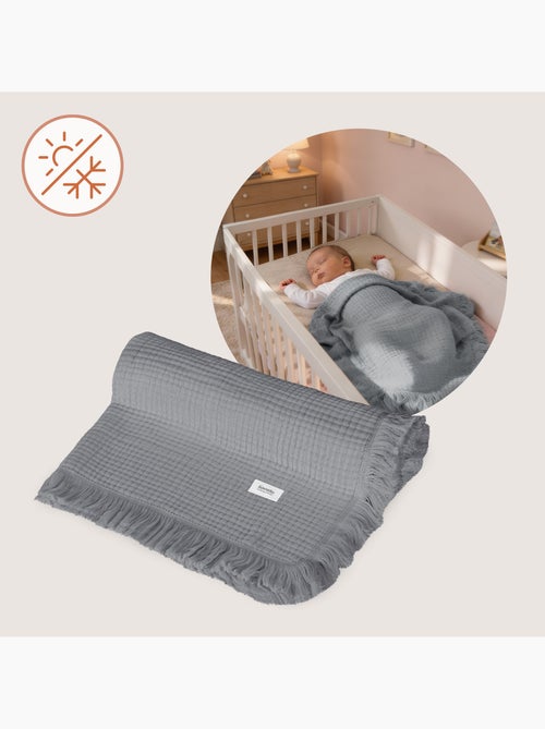 Couverture en coton - LIONELO - 70 x 100 cm - 100 % coton - 280gsm/m2 - Kiabi
