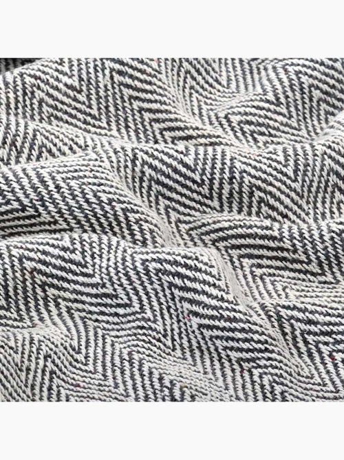 Couverture en coton à motif carré et franges - vidaxl - Kiabi Couverture en coton à motif carré et franges - vidaxl - Kiabi