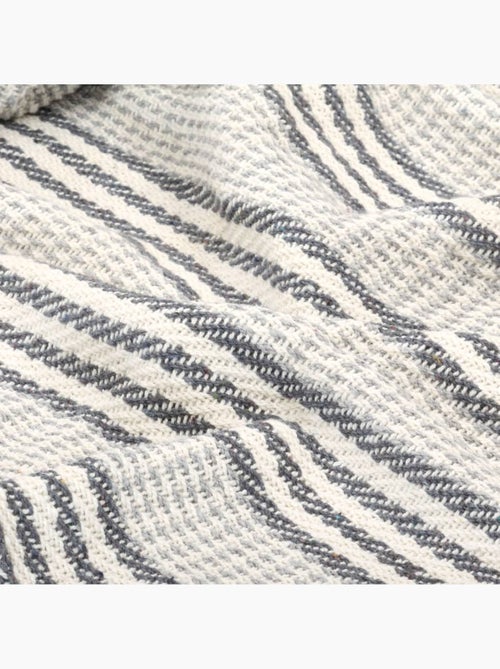 Couverture en coton à motif carré et franges - vidaxl - Kiabi Couverture en coton à motif carré et franges - vidaxl - Kiabi